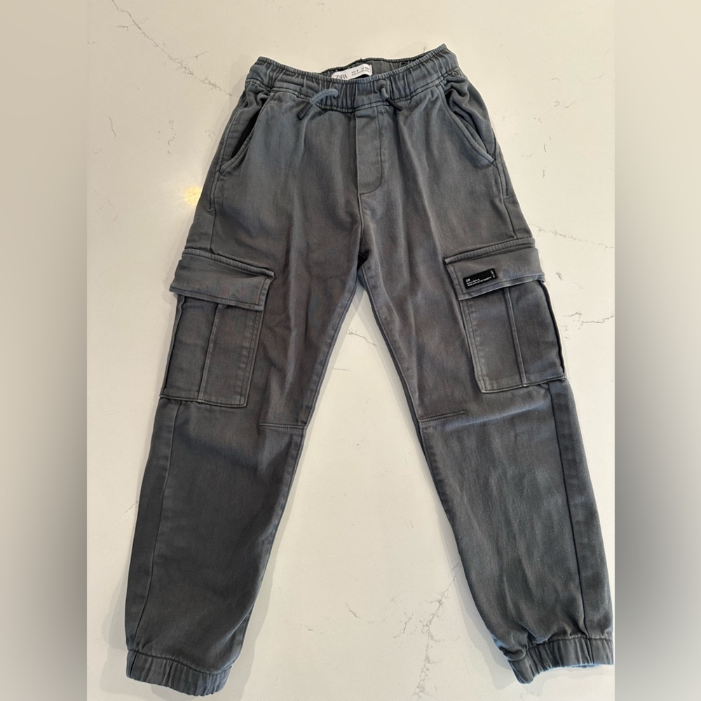 Zara Boys Dark Gray Cargo Joggers